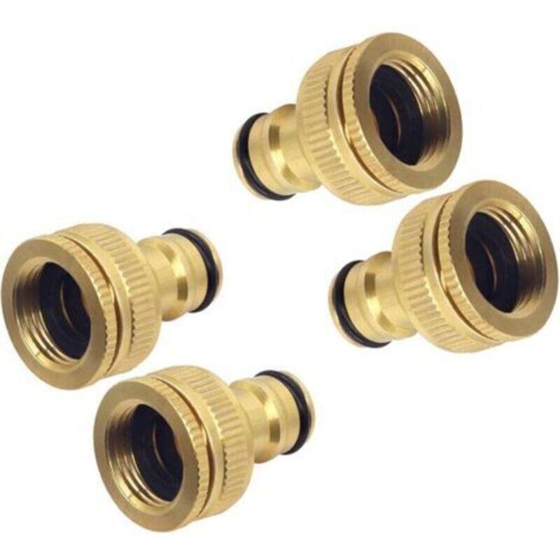 4 Stück Gartenschlauch-verbindungsstücke Aus Massivem Messing, Messing-schlauchadapter Mit Gewindeanschluss, Rostfreier Wasserhahnadapter Für Küche Und Garten