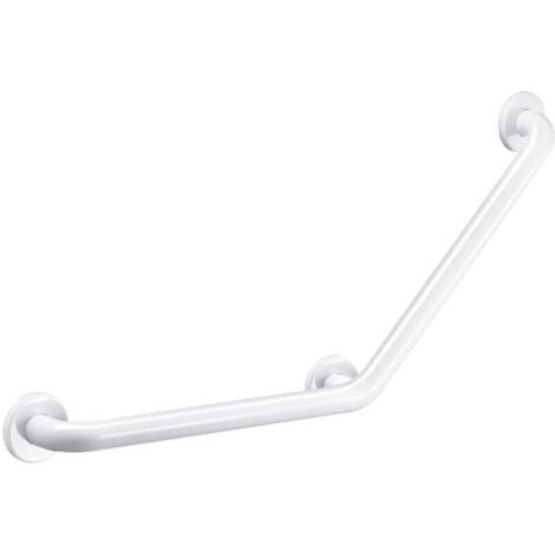 Gewinkelter Haltegriff 135° – Edelstahl 304, Weiß Epoxidiert – 450 X 450 Mm – Maximale Belastung 200 Kg – 3 Unsichtbare Befestigungspunkte - 45cm45cm