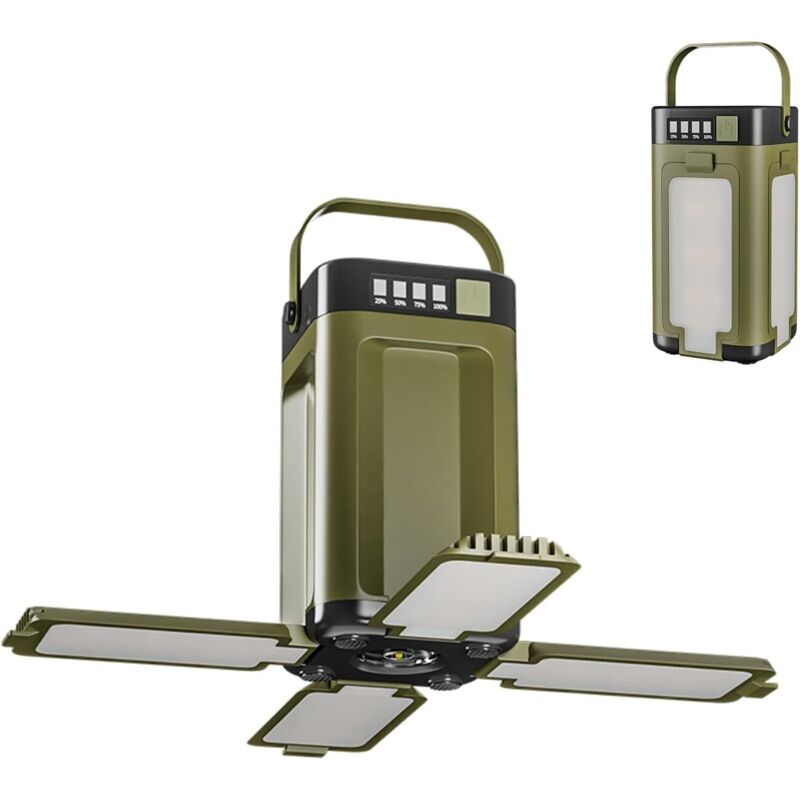 Tragbare, Wasserdichte Ipx4 Solar-campinglampe Mit Integriertem 2000 Mah Akku Und Led-ladeanzeige
