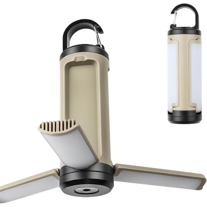 Faltbare Led-campinglampe, Wiederaufladbar, 1200 Mah Akku, Tragbare Taschenlampe, Multifunktionale Zeltleuchte, 1 Stück