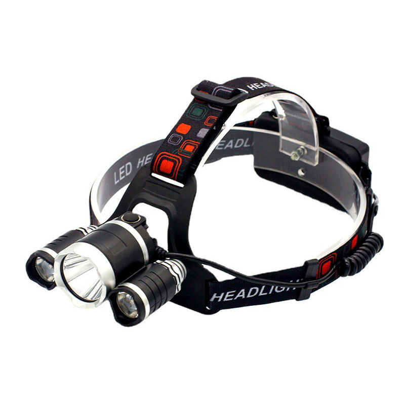 Wiederaufladbare Superhelle Led-kopflampe Mit 3 Lichtern, 4 Modi Und 6.000 Lumen Für Laufen, Camping, Angeln, Radfahren Oder Wandern