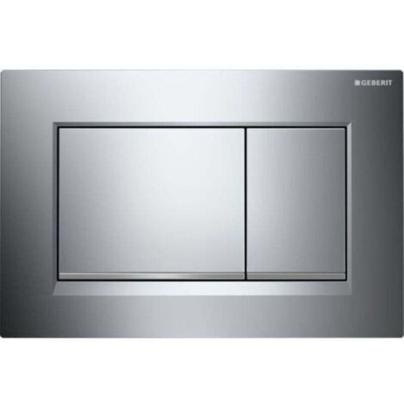 Quadratische Bedieneinheit Geberit Sigma20 (früher Sigma30) Für Doppel-spülung: Chrom Glänzend, Chrom Matt (115.883.kh.1)