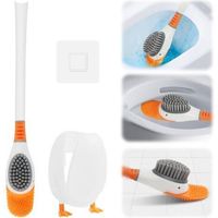 Kreative Silikon-toilettenbürste, Entenförmiger Wc-reiniger Mit Halter, Flexible Und Flache Silikon-wc-bürste, Set Aus Toilettenbürste Und Halter Für Zuhause, Hotel Und Schule