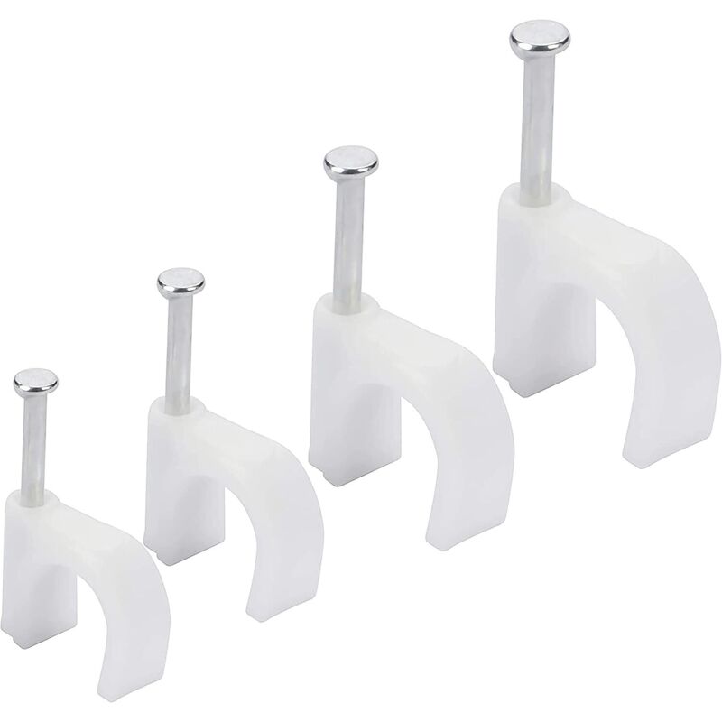 Kabelbinder Für Elektrische Kabel Und Ethernet (400er-pack) - 6 Mm, 7 Mm, 8 Mm, 10 Mm - Kabelbinder Mit Eisennägeln Für Cat5-, Cat6-, Rg6-, Rg59-, Rj45- Und Tv-kabel