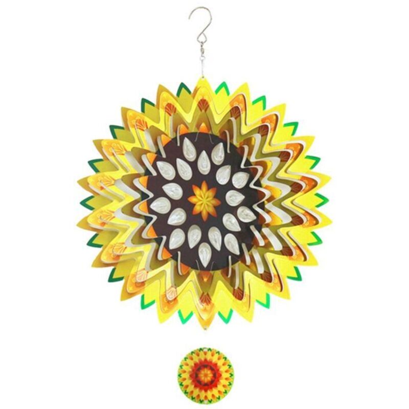 Wind-sonnenblumen - 30,5 Cm - 3d-reflektierend - Hängende Gartenskulptur - Außendekoration