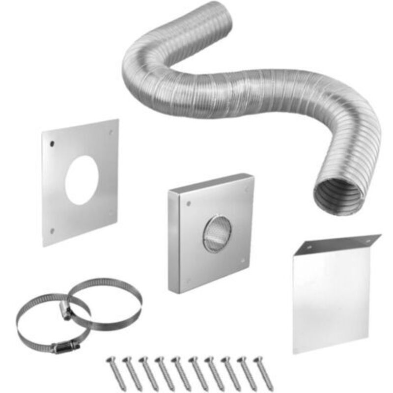 5,1 Cm Belüftungsset Für Pelletöfen, Frischluftzufuhrsystem Für Holzöfen, 304 Edelstahlplatten, Flexibles Aluminiumrohr, Verlängerte Länge Von 152,4 Cm