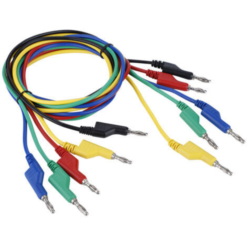 Satz Von 5 Hochspannungs-testkabeln P1036, Doppelseitig, 1 M, Mit 4-mm-bananensteckern Für Multimeter