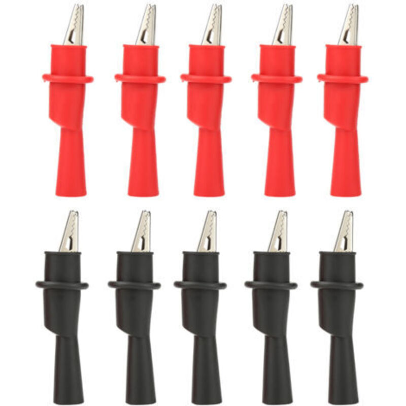 P2008 Satz Von 10 Isolierten Metallenen Krokodilklemmen, Elektrische Testzubehör Für Multimeter