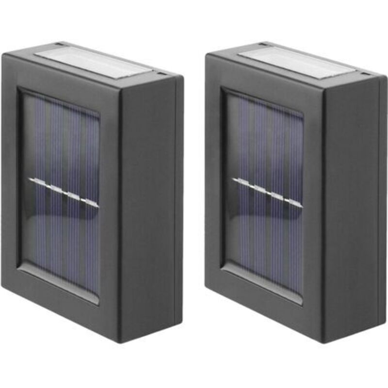 2er-set Außen-wandleuchten Mit Solarbetrieb, Kaltweiß