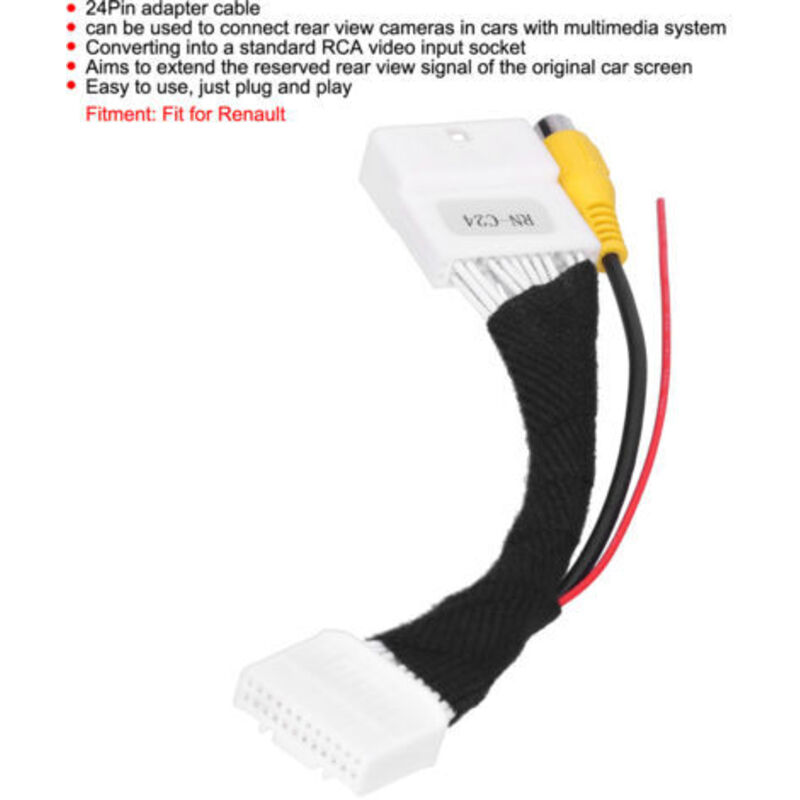 Kabel Für Rückfahrkamera, 24-poliger Rca-adapter, Verkabelung Passend Für Renault