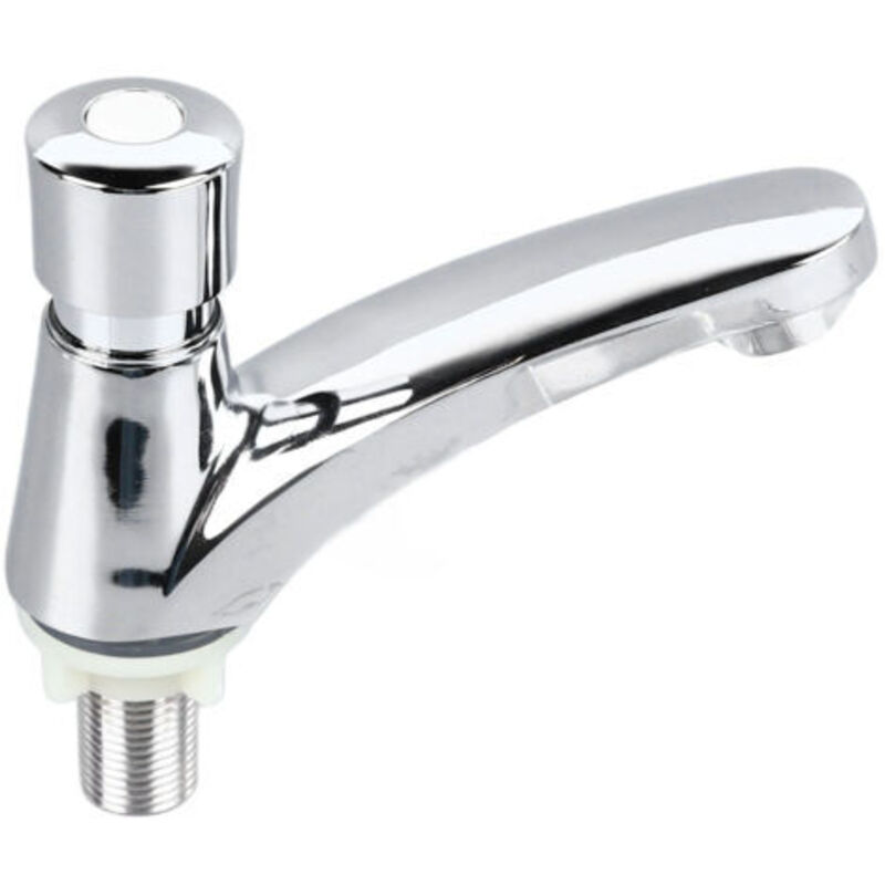 Waschbecken-wasserhahn, Druckknopf-design, Wassersparend, Robust Und Zuverlässig, Mit Zeitverzögerung Für Den Haushalt, Nur Kaltwasser