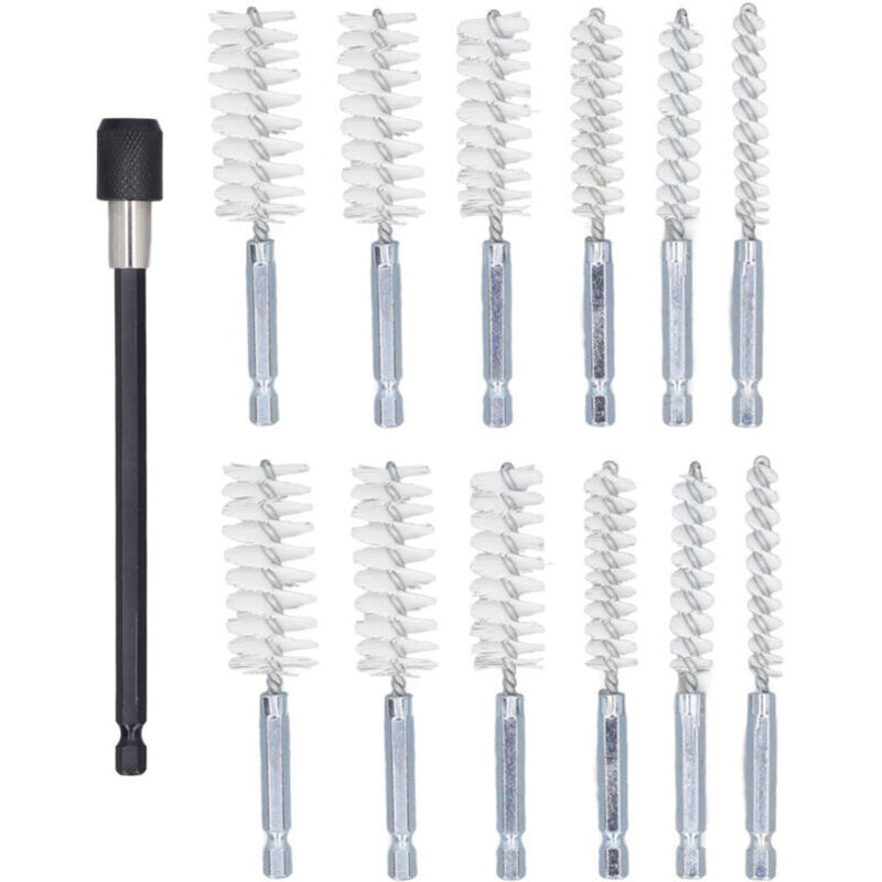 Brosses Trouées, Bürste Mit Loch Aus Edelstahl, Länge 4 Zoll, Durchmesser 6, Sechskantschaft 1/4 Für Den Hausgebrauch (nylon (weiß)).