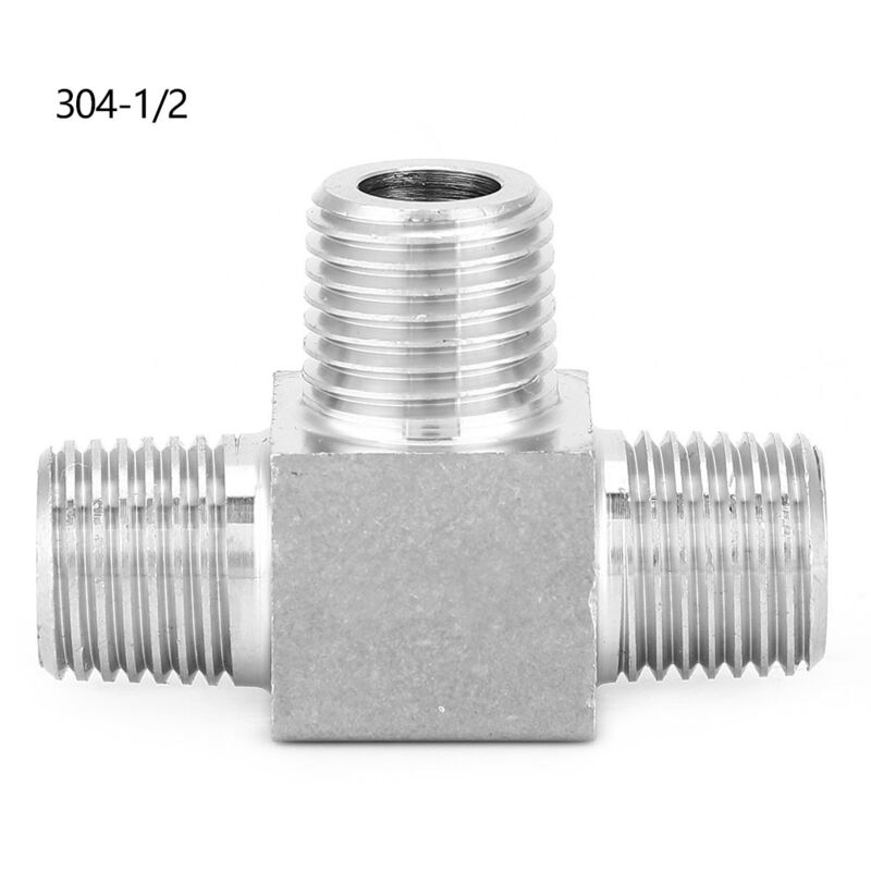 Rosvola Edelstahl-rohrverbinder, 3-wege Bspt, Außengewinde, Rohranschluss, Bspt 1/2 Zoll.