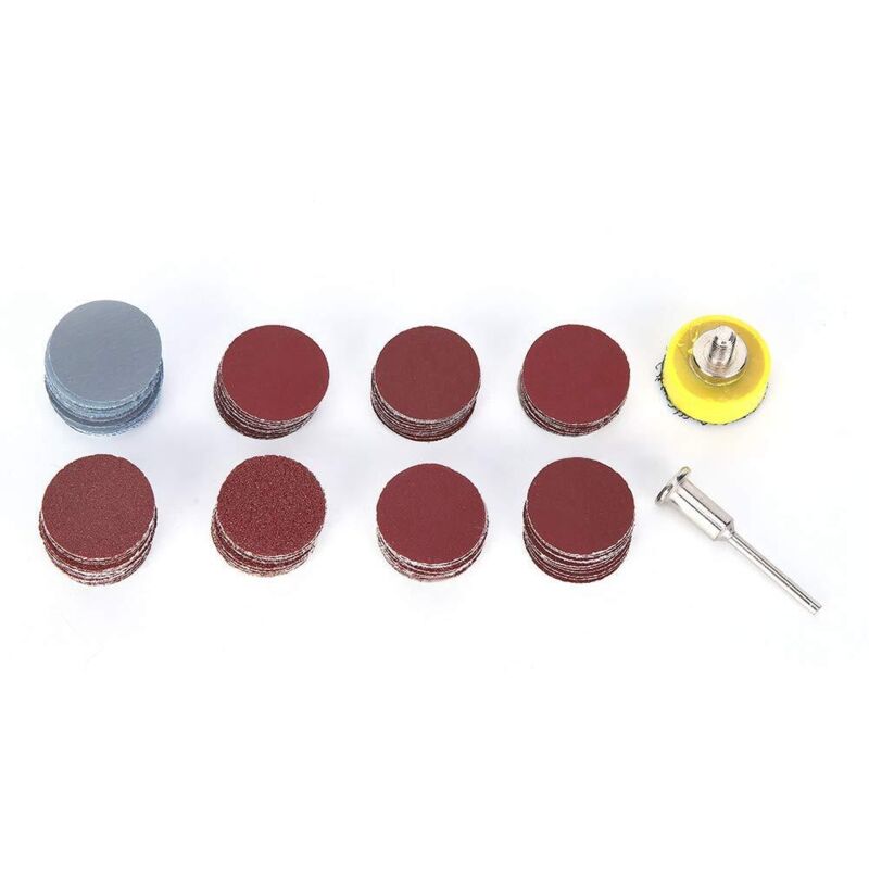 Satz Von Schleifscheiben, 100 Stück Runde Aluminiumoxid-schleifscheiben Mit 1 Zoll Durchmesser, Mit Sandpapier-pads, Für Winkelschleifer Und Pneumatische Schleifmaschinen