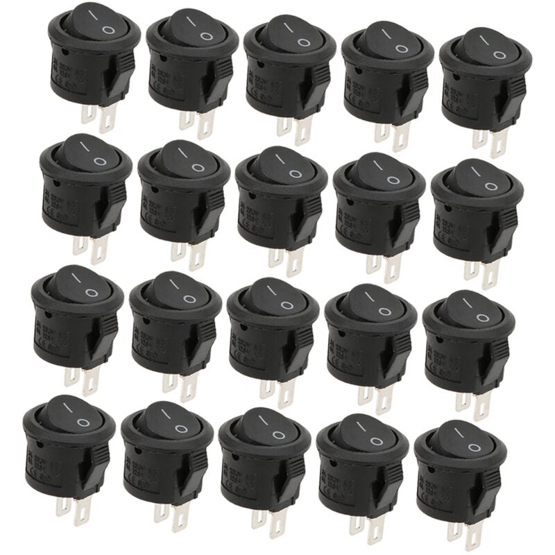 Satz Von 20 Kippschaltern Aus Kunststoff, 2-polig, 2 Stellungen, Durchmesser 16 Mm, 3a250vac 6a125vac, Schalter Für Kleingeräte, Bedienelement
