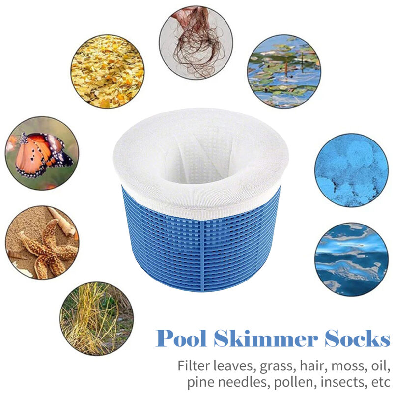 Pool-abschäumsöckchen, 15 Stück, Filterkörbe, Netz-einsätze Für Eingebaute Und Aufstellbare Pools