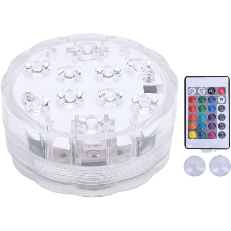Schwimmbadlicht Mit 24-tasten-fernbedienung, 10 Leds, Wasserdicht Ip68, Magnetisch, Rgb, Unterwasser, Für Outdoor-partys