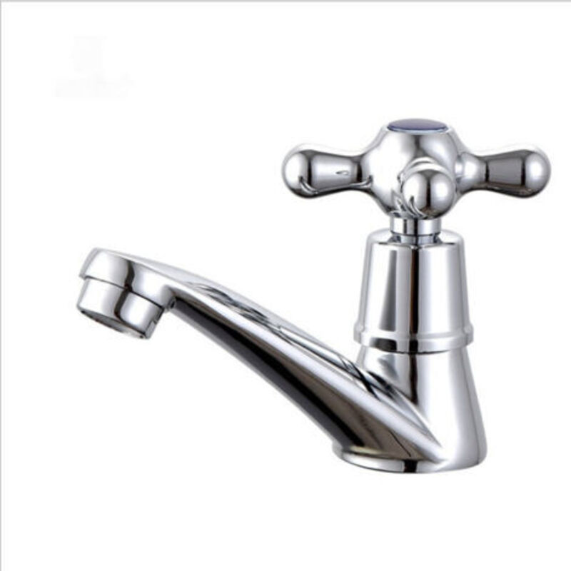 2er-set Chromierte Automatische Waschtischarmaturen – Warm- Und Kaltwassermischer G1/2, Einlochmontage, Messingkörper Mit Kupferkartusche, Selbstschließender Wasserhahn Für Badezimmer