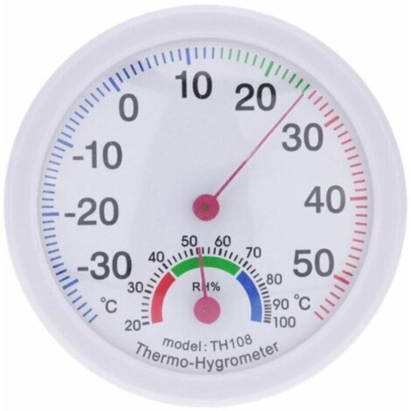Innere Und Äußere Thermometer Und Hygrometer In Form Einer Weißen Uhr