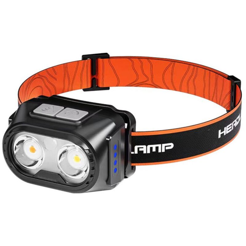 Stirnlampe Mit Kopfband, Doppelte Led-lichtquelle Mit Starkem Strahl, Langanhaltende Akkulaufzeit