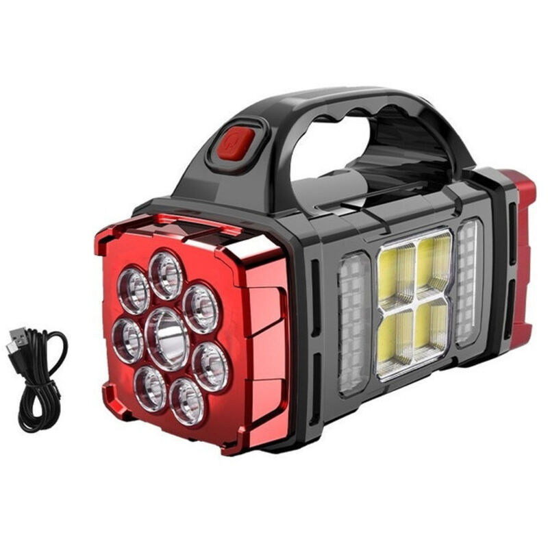 Tragbare Multifunktionale Led-taschenlampe, Solarbetrieben Und Über Usb Aufladbar, Ideal Für Den Außeneinsatz.