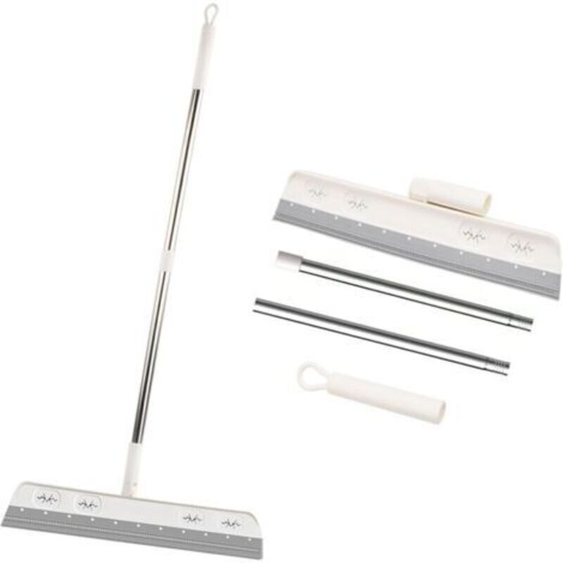 Silikon-duschrakel – 180° Drehbarer Kopf – Verstellbare Länge 45-91 Cm – Für Nasse Böden Und Glasflächen