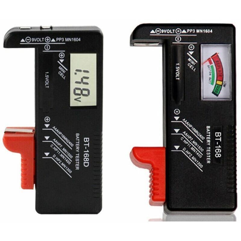 2er-pack Digitale Batterietester, Spannungsprüfer Und Leistungsanzeige-kombination Für Aa, Aaa, C, D, 9v, 1.5v Und Knopfzellen (batterien Nicht Enthalten)