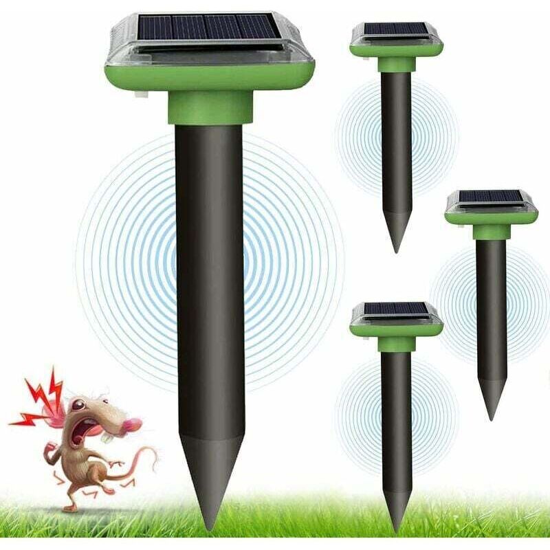 Maulwurf-abwehrmittel, Solar-maulwurf-repellent, Ultraschall-schlangenabwehr 4 Stück, Ultraschall-gerät Gegen Maulwürfe, Wühlmäuse, Für Maulwürfe, Schlangen, Wühlmäuse Und Andere Tierabwehr