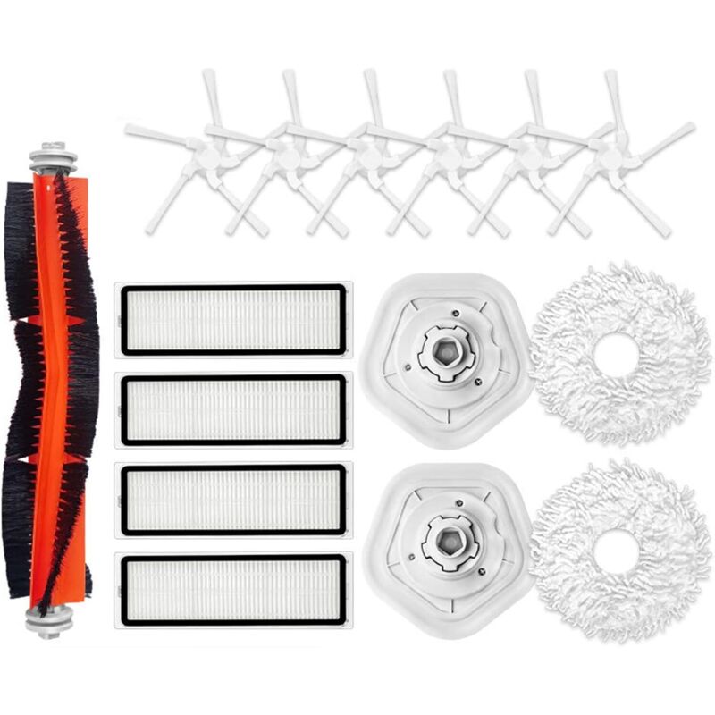 Ersatzteil-set Für Dreame Bot W10/w10 Pro Staubsaugerroboter: 1 Rollenbürste + 4 Filter + 6 Seitenbürsten + 2 Wischmopps + 2 Mopp-halterungen