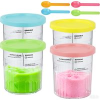 4 Stück Behälter Für Ninja Creamy Deluxe, Eiscreme-behälter Für Ninja Creami Deluxe Nc501/nc500 Serie, Eismaschinen-zubehör Für Ninja Mit Löffel Und Deckel