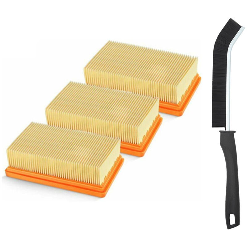 3er-pack Ersatz-plissee-filter Für Kärcher Mv4 Mv5 Mv6 Wd4 Wd5 Wd6, Wd4p Wd5p Wd6p Nass-trockensauger – Ersetzt 2.863-005.0, Inklusive Kostenloser Zusatzbürste Als Geschenk