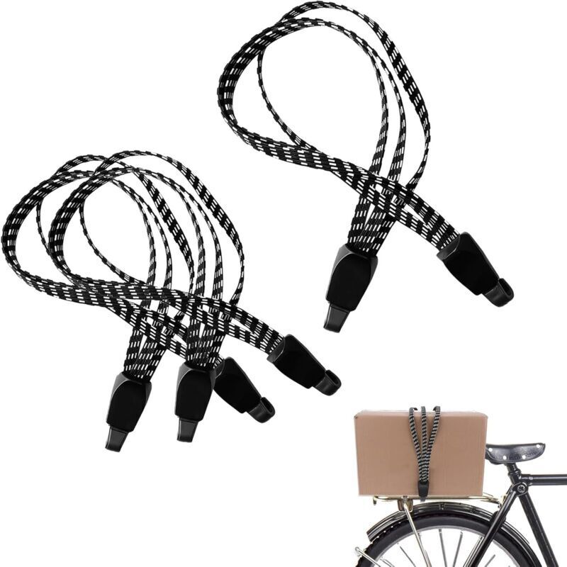 Elastische Gepäckspanner, 4 Stück Elastische Spanngurte Mit Robusten Haken, Flache Elastische Spanngurte Mit Haken Für Motorrad, Helmfixierung, Gepäck Und Umhängetaschen