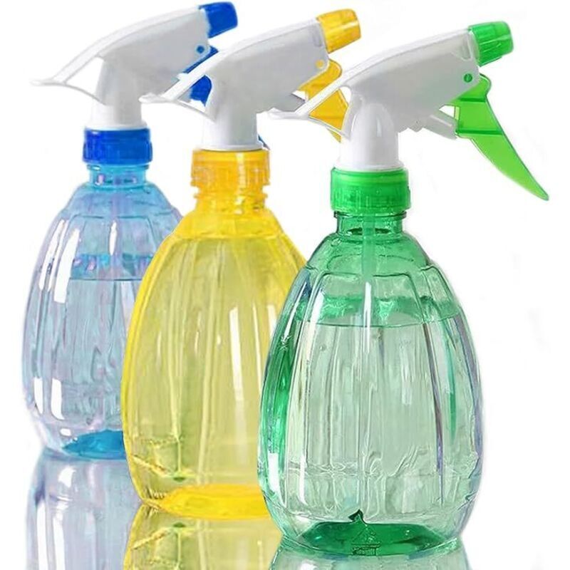 3 Stück 500ml Leere Sprühflaschen, Wiederverwendbare Sprayflaschen, Verstellbarer Sprühkopf Mit 2 Modi, Kunststoff-sprühflaschen Für Gartenarbeit, Haushalt Und Frisuren