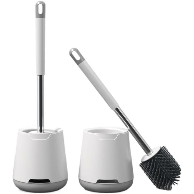 Toilettenbürste Weiß Mit Halter, Schnelltrocknend, Antibakteriell Und Hygienisch.