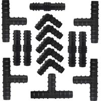 Satz Mit 15 Tropfbewässerungs-steckverbindern, 16 Mm, Gerade Und Gewinkelte T-stücke Für 16-mm-schläuche