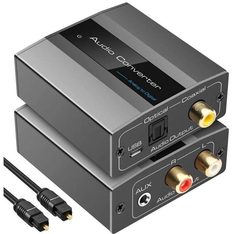 Optischer Analog-digital-audiokonverter Mit Toslink-kabel Und Koaxialadapter