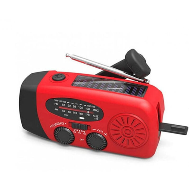 Dieses Externe Notfallradio Ist Mit Einer 2000-mah-powerbank Ausgestattet Und Unterstützt Sowohl Usb- Als Auch Solaraufladung.
