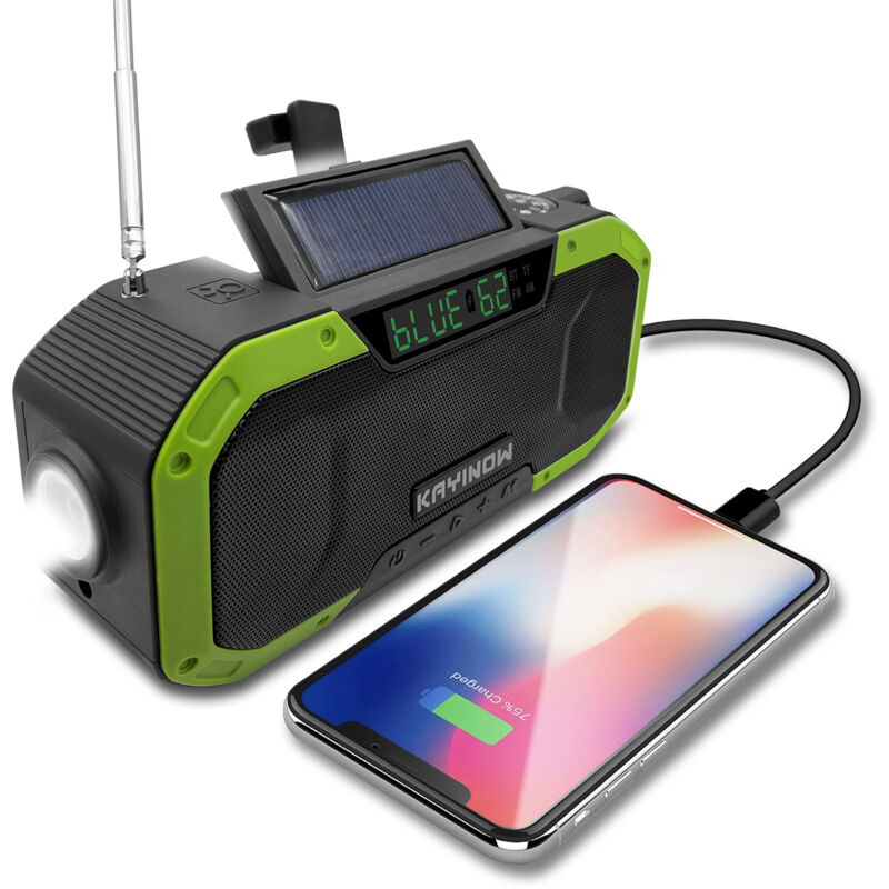 Notfallradio Für Rettungskräfte Bei Katastrophen, Tragbares Kurbelradio, Bluetooth, Spritzwassergeschützt