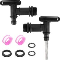 2er-set Ablaufhähne Für Regenwassertanks, Aus Kunststoff, Wasserspender, Ersatzhahn 3/4" Mit Dichtung Für Bierwassertank