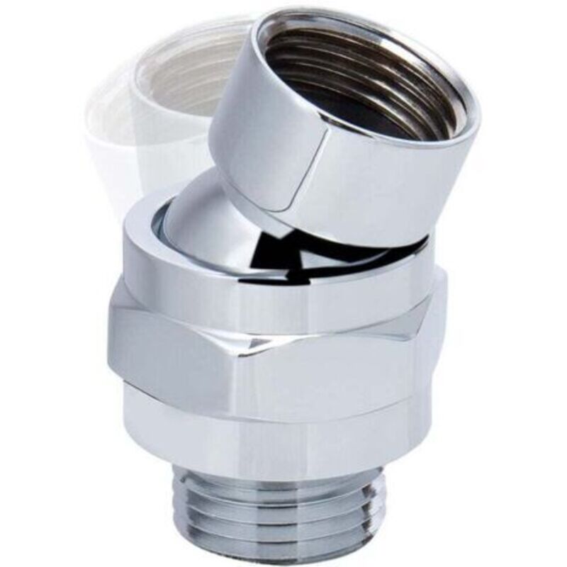 Drehbarer Duschkopfadapter, Massivmessing-duschanschluss, Kugelgelenk, Universelle Verstellbare Duscharmverlängerung (chromfinish)