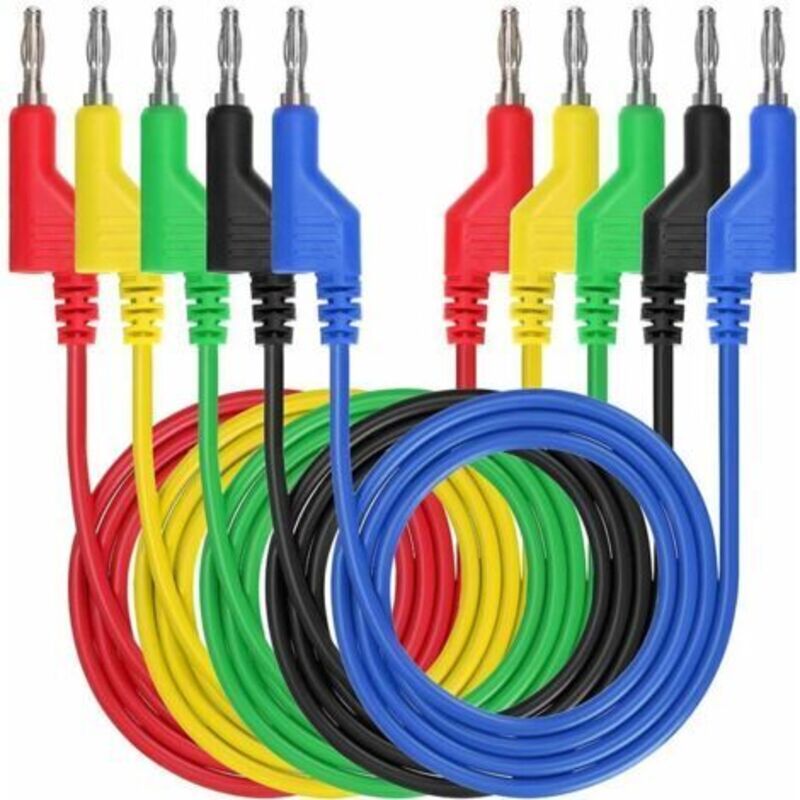 5 Stück 4mm Silikon-testkabel, Flexibel, Bananenstecker Auf Bananenstecker Für Multimeter, Länge 1m, 1000v/20a