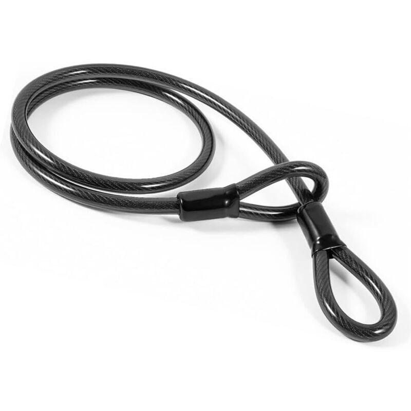 Fahrrad-schlosskabel – Robustes 1,2 M Langes Kabel Mit Doppelter Schlaufe, Pvc-ummantelt, 12 Mm Dicke, Für Vorhängeschlösser Und Scheibenschlösser