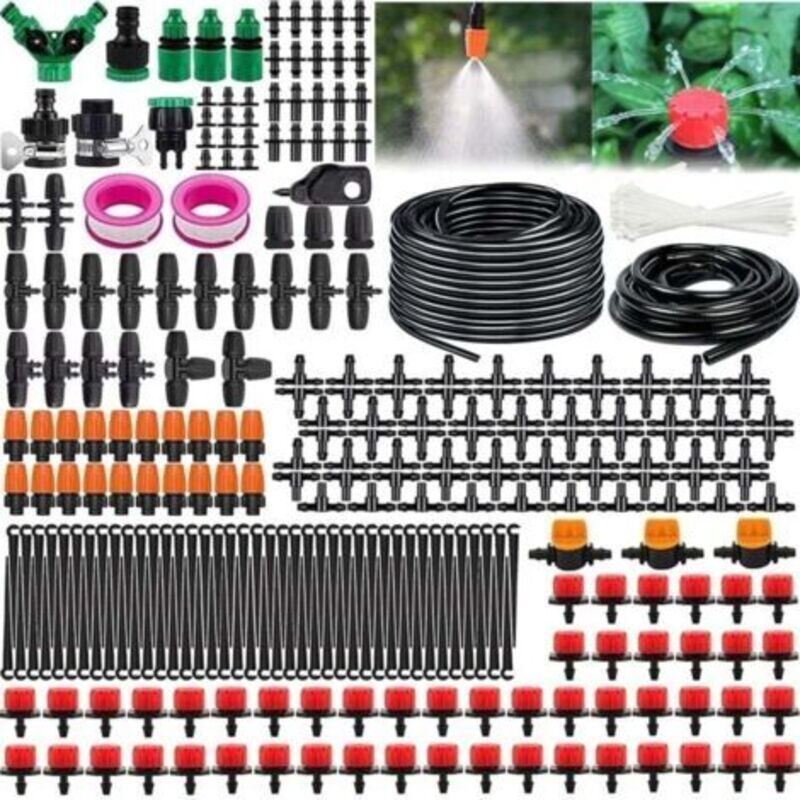 Gartenbewässerungssystem, 340-teiliges Tropfbewässerungs-set, 55 M + 15 M Automatisches Bewässerungsset, Tropfbewässerungssystem Für Garten, Rasen, Gewächshaus Und Pflanzen