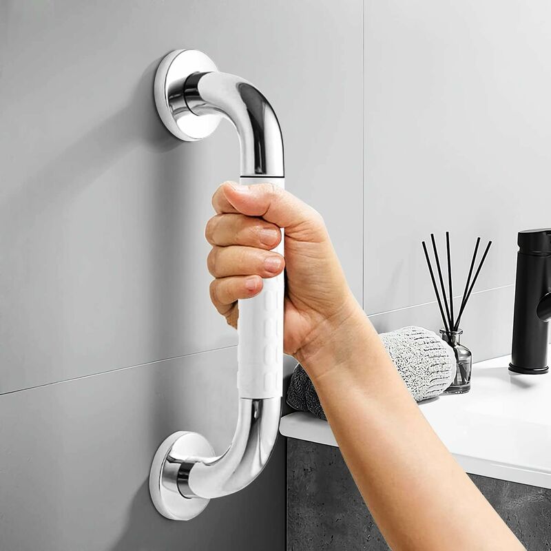Sicherheitsgriff Für Badewanne, Weiß, Rutschfest, Mit Leuchtstreifen, Wandmontierter Edelstahl-griff, Als Haltegriff Für Toilette Im Badezimmer Für Kinder/ältere (30 Cm)