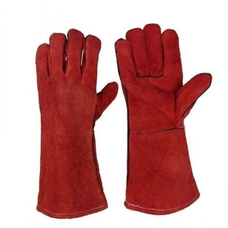 Lourd Devoir Großes Leder Hitzeresistent Hitzeresistent Gefütterte Schweißerhandschuhe Handschuhe Für Pfahl Holz Brenner Holzscheite Grill, Gartenhandschuhe Für Männer