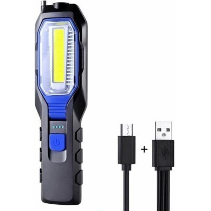 Wiederaufladbare Led-arbeitsleuchte, Tragbare Leistungsstarke Magnetische Led-lampe Mit Usb-anschluss, 2800mah Akku, Cob-technologie, Haken Und Ladekabel