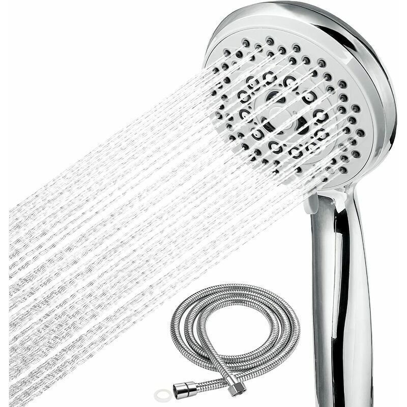 Duschkopf Duschschlauch, Anti-kalk Duschkopf Universalzubehör 5 Modi Hochdruck Wassersparend, Abs+edelstahl Badezimmerdusche