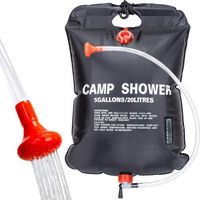 Solare Duschbeutel Camping 20l Reise Solarbetriebener Tragbarer Warmwasserbeutel Mit Abnehmbarem Schlauch Bis 45 °c Umschaltbarer Duschkopf Für Wandern, Klettern