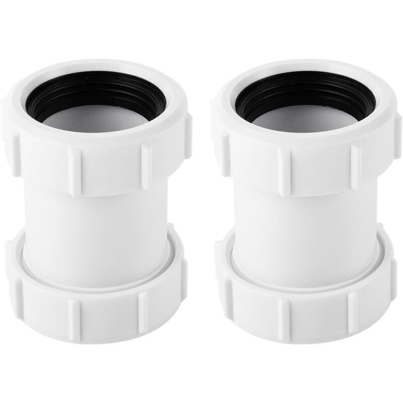 Ein Satz Aus Zwei Geraden Pvc-verbindungsstücken Mit 40 Mm Für Den Anschluss Eines 1,27 Cm Badewannen-abflussrohrs