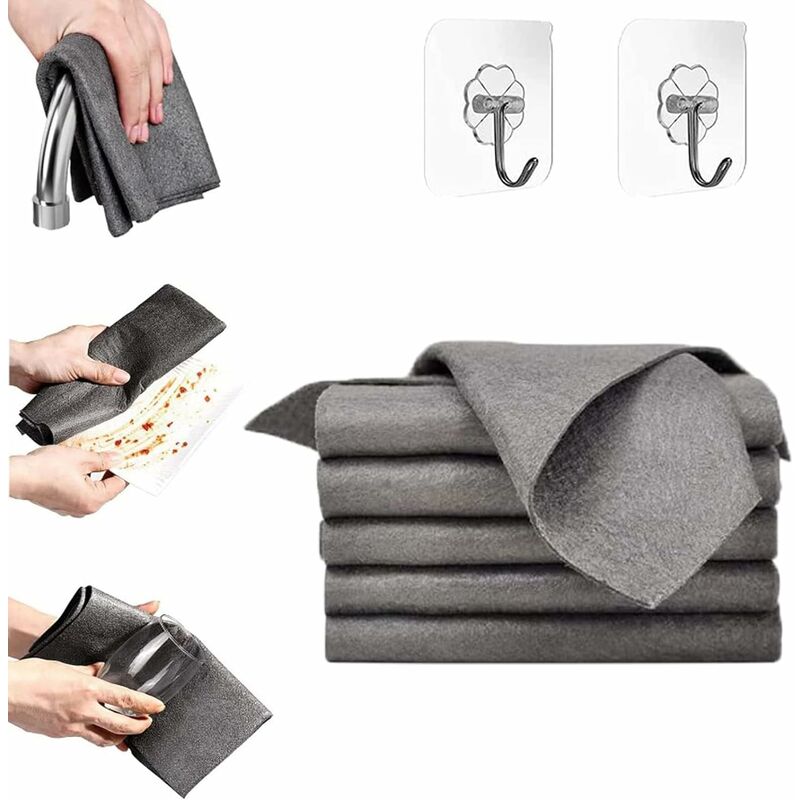 5 Stück Magische, Verdickte Chiffon-reinigungstücher, Mikrofasertuch, Ultra-absorbierendes, Wiederverwendbares Reinigungstuch, 30 Cm Reinigungstuch